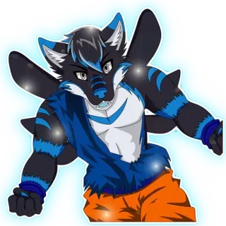 💙 Furry, Anthro, Charakter, Tier, Blau, Schwarz telegram sticker