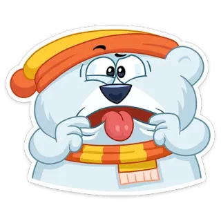 😀 ours, dessin animé, autocollant, drôle, mignon, langue, idiot, expression telegram sticker