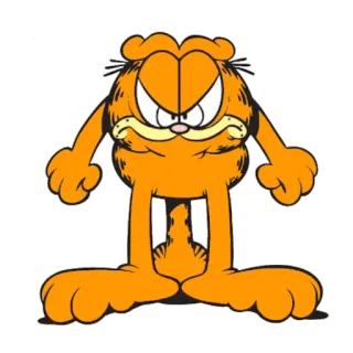 😡 Garfield cat, cartoon, orange, angry, funny whatsapp sticker