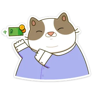 ☺️ cat, money, ruble, finance, wealth, cartoon cat whatsapp sticker