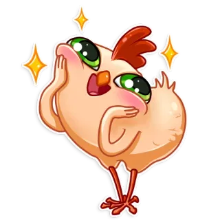 ✨ pollo, cartoni animati, animale, scintillante, carino, adorabile whatsapp sticker