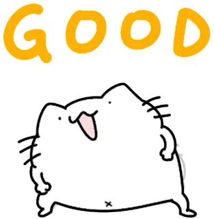 👍 GOOD Katze, gut, positiv, niedlich, Aufkleber whatsapp sticker