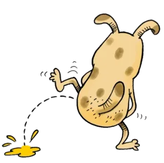 🚽 animale, cane, pipì, cartone animato, umorismo whatsapp sticker