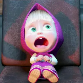 😵 Masha Masha and the Bear cartoon, kind, meisje, angst, animatie telegram sticker
