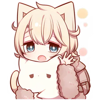 🖐 Anime, Carino, Gatto, Kawaii, Chibi, Sticker whatsapp sticker