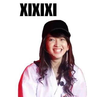 😁 XIXIXI wanita, orang, topi, senyum, potret, gadis whatsapp sticker