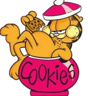 🍪 Garfield Cookies gato, desenho animado, comida, biscoitos, doces, sobremesa, fofo telegram sticker
