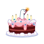 🎂 cake, birthday, celebration, dessert, cartoon, candle telegram sticker