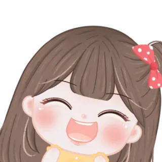 🍓 卡通, 女孩, 快乐, 可爱, 动画 telegram sticker