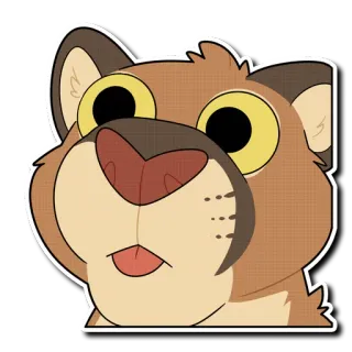 👀 zwierzę, lew, kreskówka, słodki, naklejka telegram sticker
