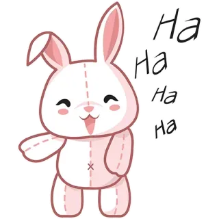 😆 Ha Ha Ha Ha bunny, rabbit, cute, laughing, happy, cartoon, animal, fun telegram sticker