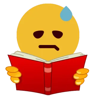 📔 Emoji, Lectura, Libro, Preocupado, Estudiando, Ansioso telegram sticker