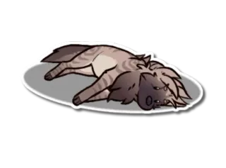 💀 zwierzę, kot, kreskówka, naklejka, śpiący whatsapp sticker