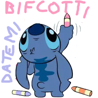 🐨 Stitch Biscotti stitch, cartoon, cute, disney, biscotti, alien telegram sticker