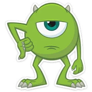 👎 Mike Wazowski Monsters, Inc. Cartoon, Monster, Einäugig, Charakter, Animation, Mike Wazowski telegram sticker