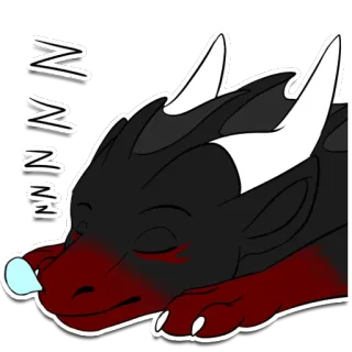 💤 ZZZZ มังกร, นอนหลับ, น่ารัก, การ์ตูน, สัตว์, แฟนตาซี whatsapp sticker