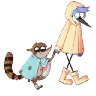 😉 Mordecai and Rigby Regular Show kreskówka, Zwyczajny Serial, Mordecai, Rigby telegram sticker