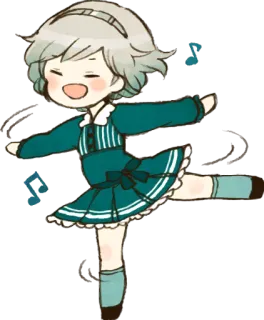 😜 Мультфильм, Милый, Музыка, Девушка, Танцы telegram sticker
