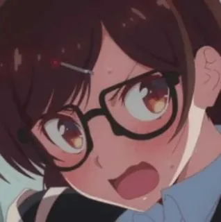 ❤️ anime, girl, glasses, cute telegram sticker
