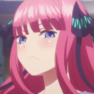 😤 Nino Nakano The Quintessential Quintuplets anime, garota, cabelo rosa, Nino Nakano, The Quintessential Quintuplets, personagem telegram sticker