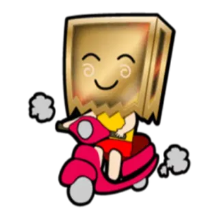 🏃 sticker, cartoon, motorcycle, scooter, cute, fun whatsapp sticker
