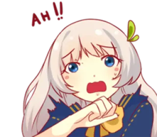 😨 AH!! anime, takut, panik, kaget, kartun telegram sticker