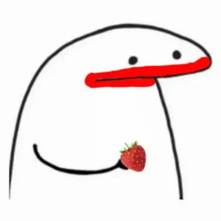 🤝 Cartone animato, Personaggio, Fragola, Cibo, Meme, Semplice telegram sticker