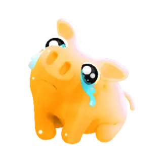 😢 cochon, triste, pleurer, animal, larmes, dessin animé, emoji telegram sticker