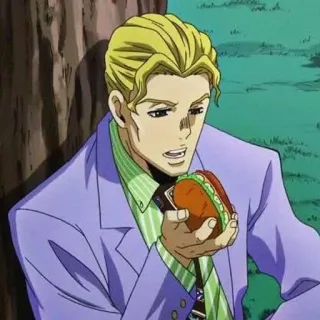 🐈 Yoshikage Kira JoJo's Bizarre Adventure Anime, Manga, Sandwich, blonde Haare, Kira whatsapp sticker