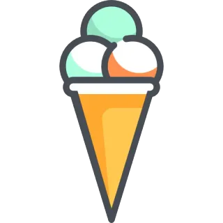 🍧 ไอศกรีม, ของหวาน, หวาน, โคน, อาหาร, ขนม telegram sticker