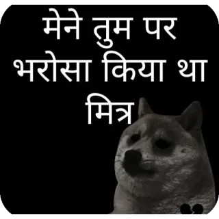 💔 Doge मेने तुम पर भरोसा किया था मित्र doge, betrayal, meme, trust, sad, friend telegram sticker
