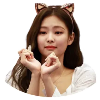 ❤️ Jennie Kim kpop, アイドル, 歌手, ジェニ, かわいい, 猫耳 telegram sticker
