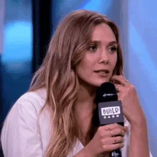 🥂 Elizabeth Olsen นักแสดงหญิง, คนดัง, ผู้หญิง, ไมโครโฟน, สัมภาษณ์ telegram sticker
