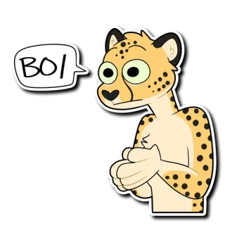 😗 BOI 동물, 치타, 만화, 남자아이, 밈 telegram sticker