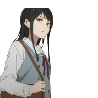 😑 anime, girl, school uniform, character whatsapp sticker