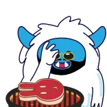 🧂 monster, fleisch, grill, kochen, lustig, cartoon telegram sticker