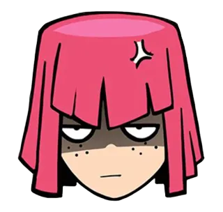 😋 en colère, dessin animé, visage, femme, fille, agacée whatsapp sticker