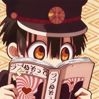 👀 Hanako-kun Toilet-bound Hanako-kun ラブめそっと anime, manga, Hanako-kun, Toilet-bound Hanako-kun, cute, reading telegram sticker