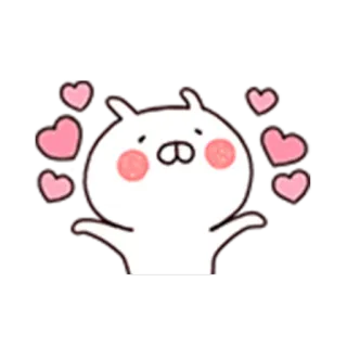 😍 可爱, 萌, 兔子, 爱心, 贴纸, 爱, 卡通 telegram sticker