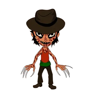 🤠 Freddy Krueger A Nightmare on Elm Street Terror, Vilão, Monstro, Pesadelo, Freddy Krueger, Personagem de filme, Fantasia whatsapp sticker