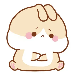 🍼 lindo, conejo, triste, dibujos animados, conejito telegram sticker