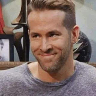 🔮 Ryan Reynolds aktor, selebriti, muka lucu, smirk, Ryan Reynolds telegram sticker