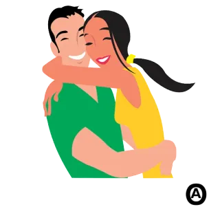 😜 pareja, abrazo, amor, afecto, romance telegram sticker
