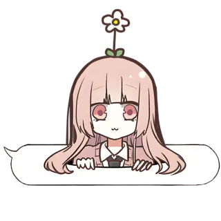 👋 Anime, Kreskówka, Słodkie, Kwiat, Chibi, Naklejka telegram sticker