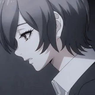 🌟 Anime, Frau, Mädchen, Porträt, schwarze Haare whatsapp sticker