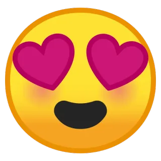 😍 emoji, cinta, hati, kuning telegram sticker