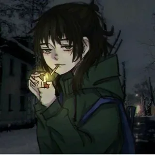 Anime smoking | @Jaim_0 telegram stickers
