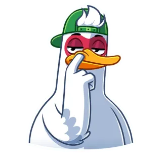 🤤 鸭子, 卡通, 贴纸, 嘻哈, 帽子, 眼镜 telegram sticker