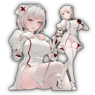 🔥 Anime, Verpleegster, Bloed, Sexy telegram sticker