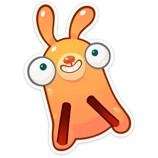 😍 мультфильм, стикер, смешной, персонаж, оранжевый telegram sticker